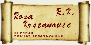 Rosa Krstanović vizit kartica
